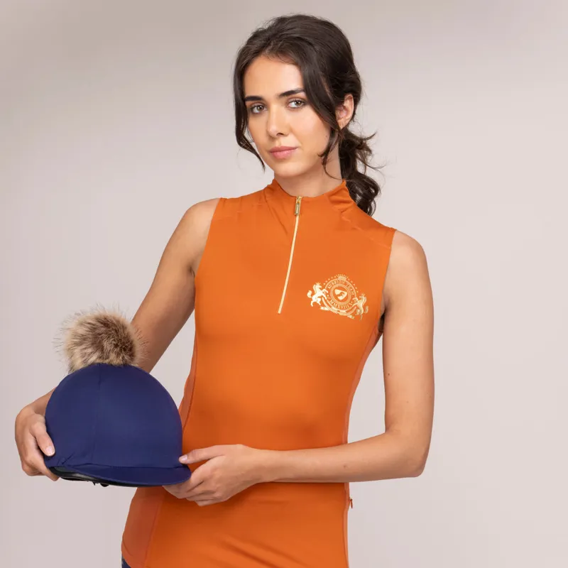 Aubrion Team Sleeveless Base Layer in Rust-1